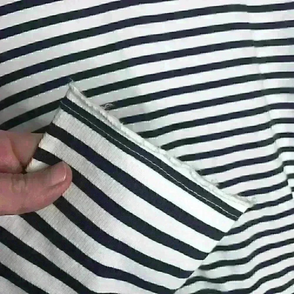 Zara Trafaluc collection navy and white striped‎ long sleeve top Sz S - Picture 2 of 6